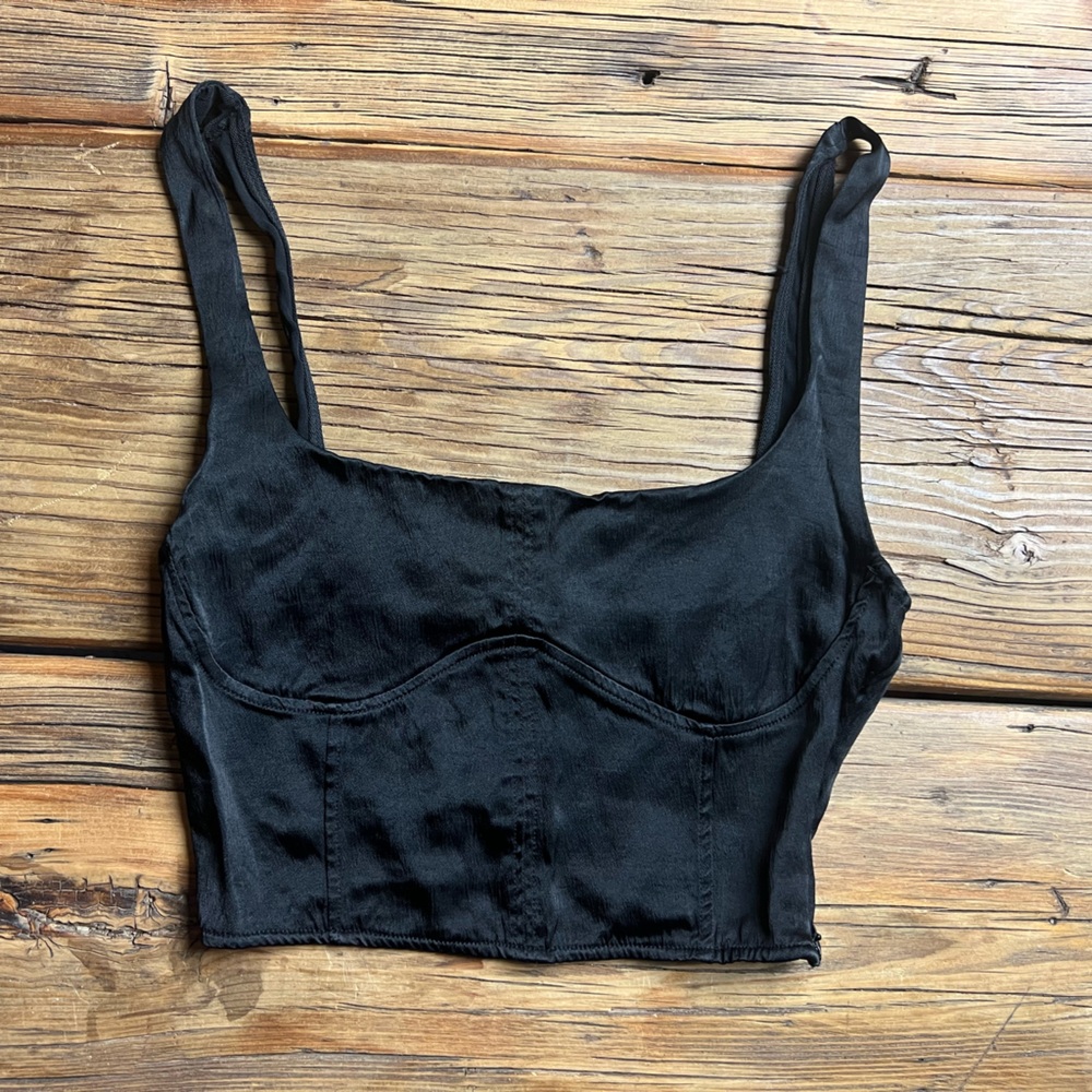 Black ZARA Women's Bustier Top